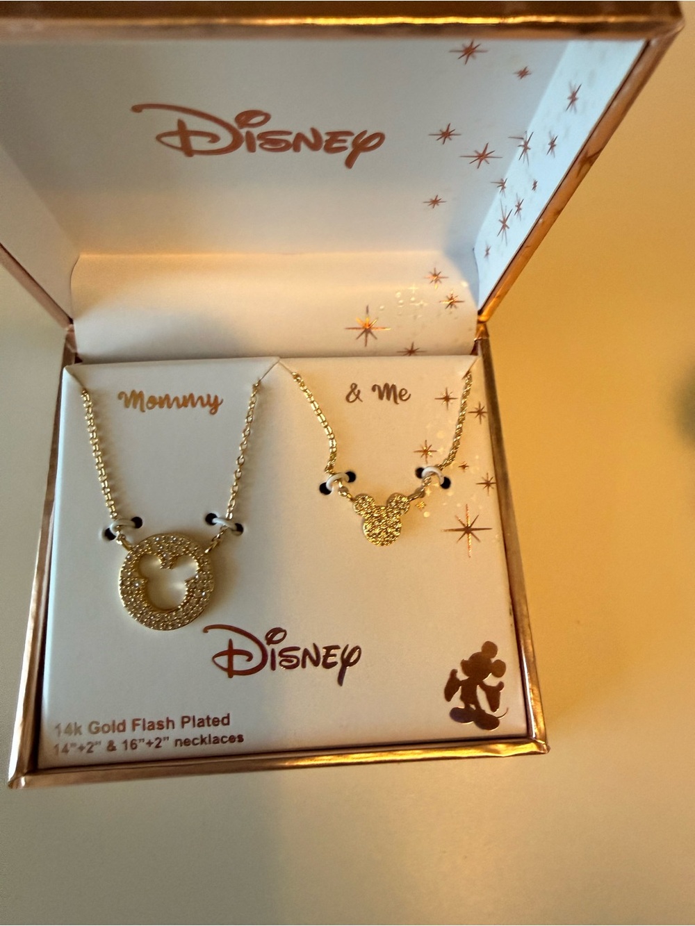 Disney Gold Mommy & Me Mickey Necklace Set